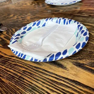 a plate with a fork and knife