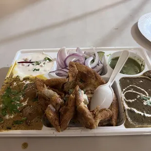 a plate of food on a table