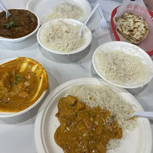 Curry lamb- medium spicy. But it burned like hell. Chicken Tikka Masala and garlic naan