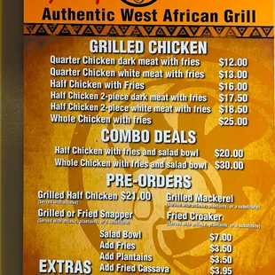 Grilled Chicken - Quarter chicken- Half Chicken - Whole Chicken.