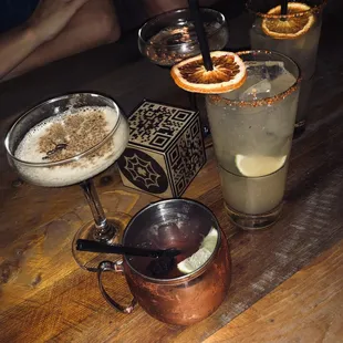 Espresso Martini, Paloma, and Blackberry Spider Mule