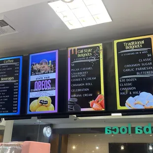The menu has a lot of options.
