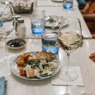 chardonnay + caesar salad + calamari (please get the calamari, it will not disappoint!)