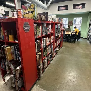 a row of books in a library