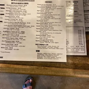 menu