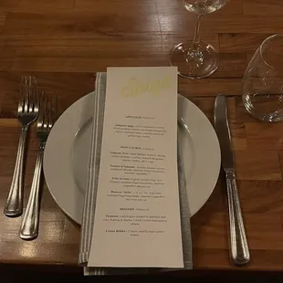 Set menu placing