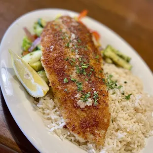 Parmesan Crusted White Fish with Garlic Butter Sauce