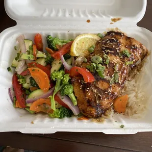 Salmon small plate to go! $10 plus tax