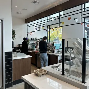 two people in a coffee shop