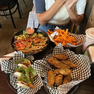 Bao Bun Fries Sweet Potato Summer Strawberry Salad