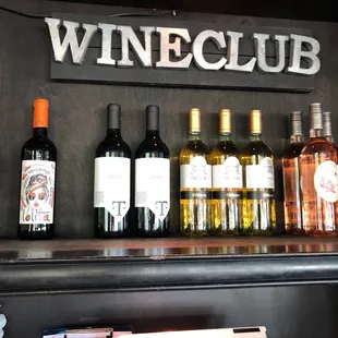 bottles of wine on a shelf