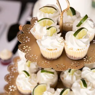 cupcakes with lime slices