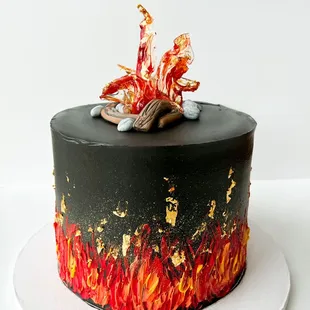 Lohri cake with sugar flames