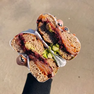 Avocado sammie + salmon