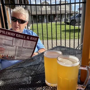 Patio area with cold draft beers