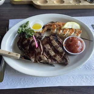 Ribeye and shrimp