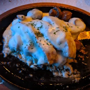 Ordered the prime rib, it came out in strips, not as a steak.  Also, over cooked. Had to wait 10 mins to reorder an acisteak.