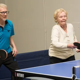 Dave playing doubles with his 91 year old mom