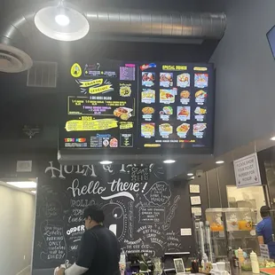 Menu / register area