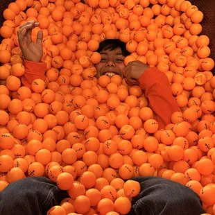 Submerged in ping pong balls!