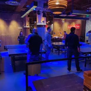 ping - pong tables in a restaurant