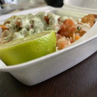 a close up of a bowl of food