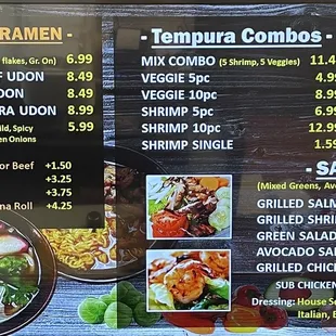 Menu as of June 20, 2021