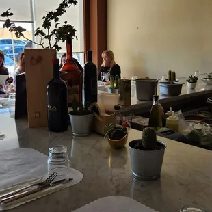 Inside at the bar