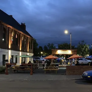 The outside patio from across the street