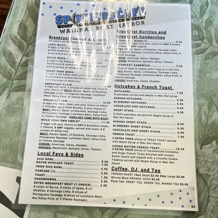 Other side of the menu