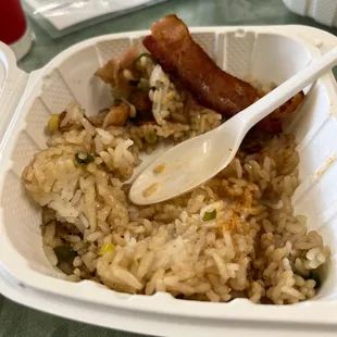 Fried Rice and chilli and French Toast