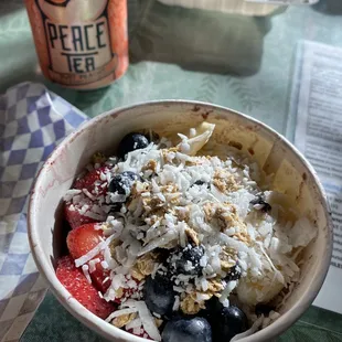 My amazing açaí bowl. Don't sleep on this! Just get this to go after you eat the banana pancakes!