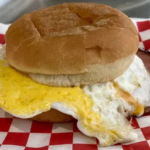 Ham and Cheese Breakfast Sandwich