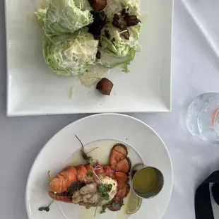 Lobster and wedge salad