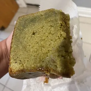 Almond matcha tea cake