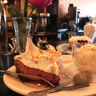 Raspberry key lime pie and hibiscus key lime pie... just LOOK at that beautiful merengue.... YUM