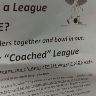 Wednesday at 6:30. Create a team of 5! January 13_April 27