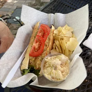 veggie spin with potato salad