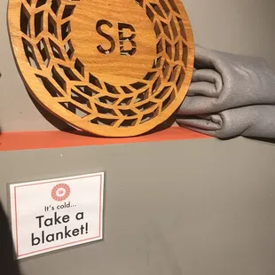 They have a patio. On the roof. With heaters. And they have clean blankets for patio use too. Outstanding!