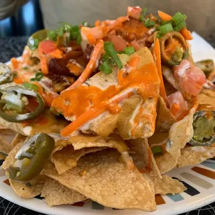 Buffalo chicken nachos