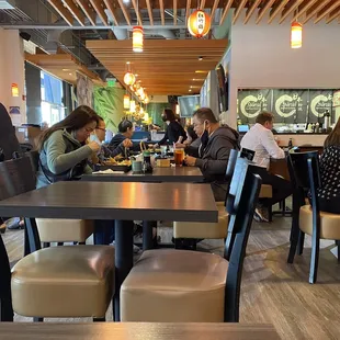 Look at the capacity and verify the closeness of 6 fr distancing and they wanted us to sit in between tables