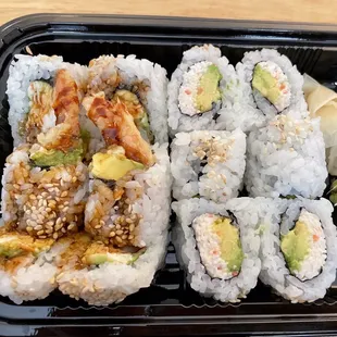 a variety of sushi