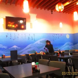 interior, sushi and sashimi