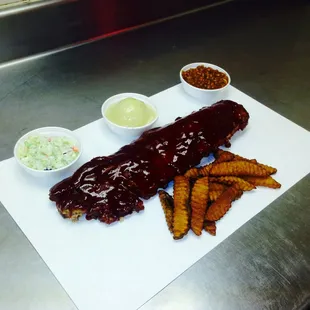 BBQ Ribs Meal.    Shown with a side of our Signature JoJo&apos;s