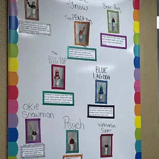 Snow Cone Menu
