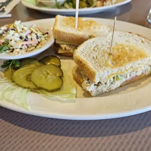 Tuna melt with Cole slaw