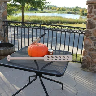 a pumpkin on a table