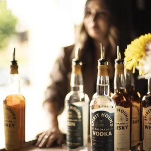 a woman sitting at a bar