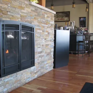 a fireplace in the living room
