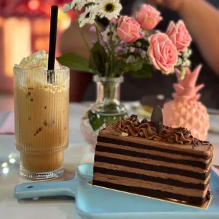 Iced White Chocolate Mocha &amp;  Double Chocolate Cake